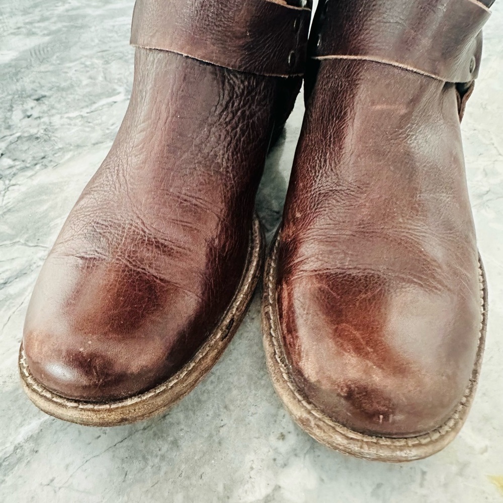 Frye Harness Riding Boots Made in Mexico Brown Leather Women's 7 - Picture 12 of 14